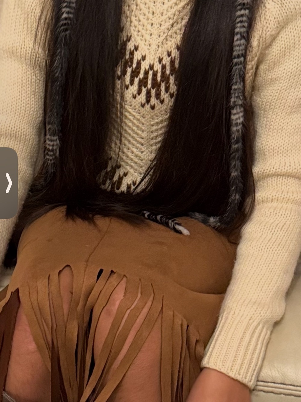 American Vintage Cream Sweater with Brown Chevron Detail - Picture 5 of 8